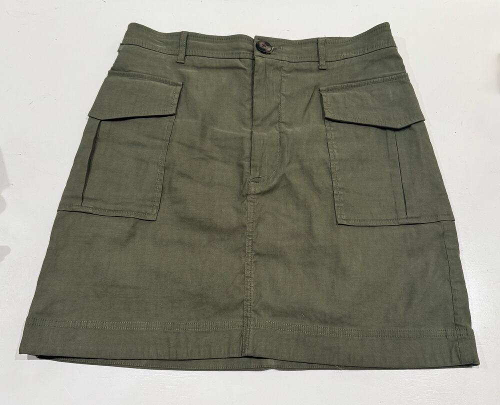 Maeve By Anthropologie Womens Green Moss Cargo Pockets Mini Skirt Size Medium